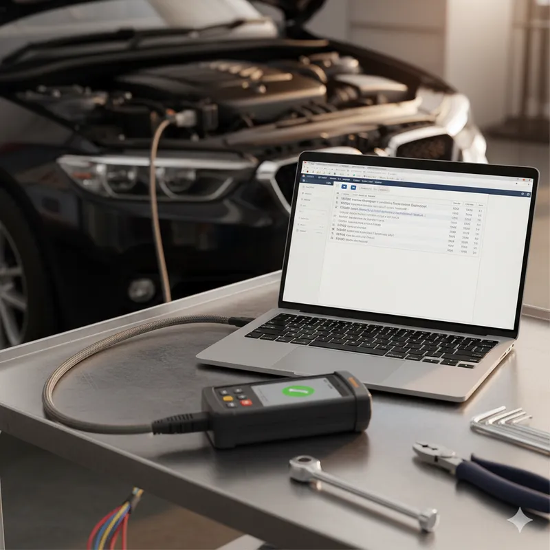 Equipamento de diagnóstico de motor em utilização